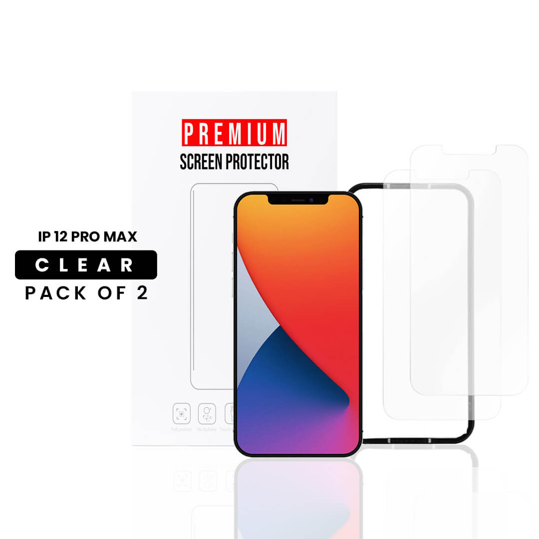 Heavy Impact Protection Tempered Glass With Aligning Tray (Pack of 2) - iPhone 12 PRO