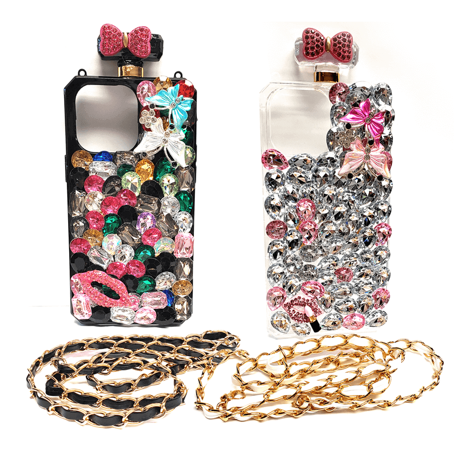 Butterfly Gem Stones Perfume Bottle Case For iPhone 11