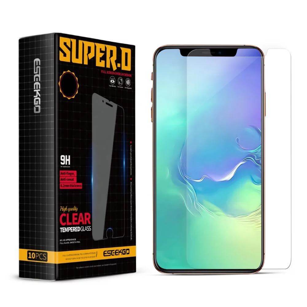 ESEEKGO - Premium Tempered Glass for iPhone XS Max (Clear) (Pack of 10)
