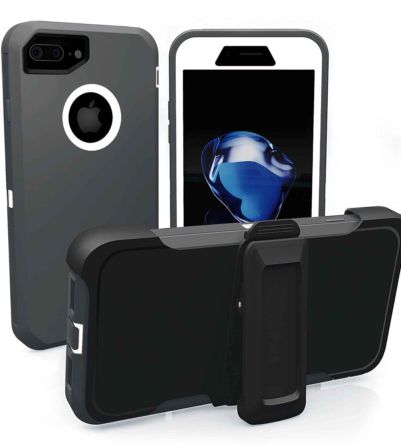 Heavy Duty Armor Case with Clip & Logo Hole For iPhone 7 Plus/ iPhone 8 Plus