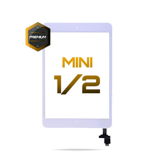 iPad Mini 1/2 Full Assembly Digitizer with Adhesive and Home Button Premium Quality (White)