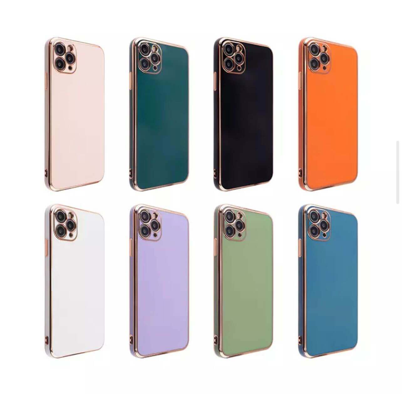 Premium Leather Case with Gold Trim For iPhone 14 Pro Max