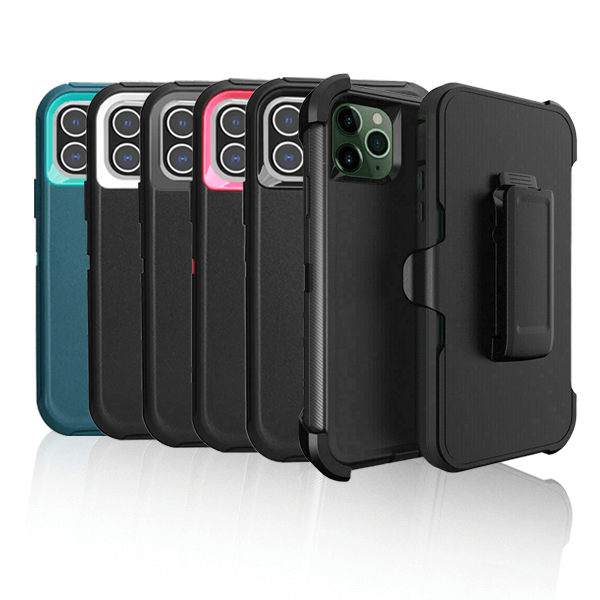 Heavy Duty Armor Case with Clip For iPhone 13 (RETAIL PACK) (See Options to Select Colors)