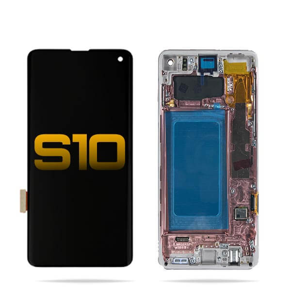 Galaxy S10 OLED Digitizer Assembly with Frame (Pink)