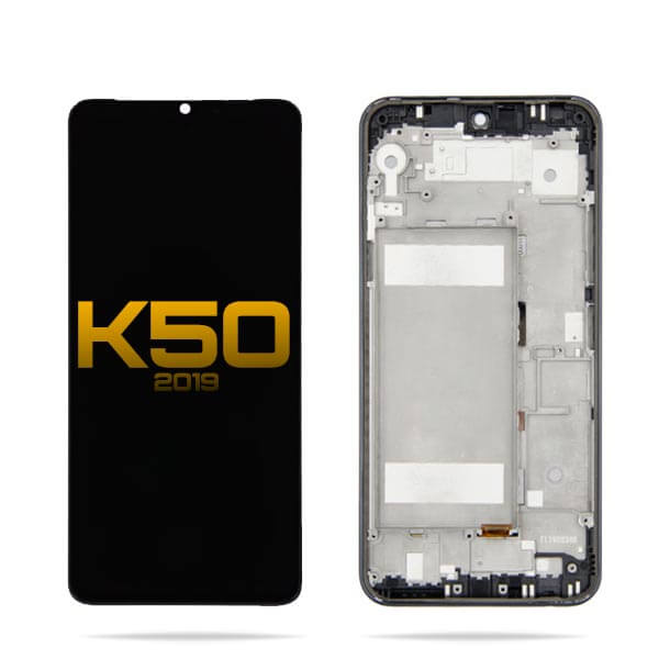 LG K50 (X520/2019) LCD Digitizer Assembly With Frame (Black)