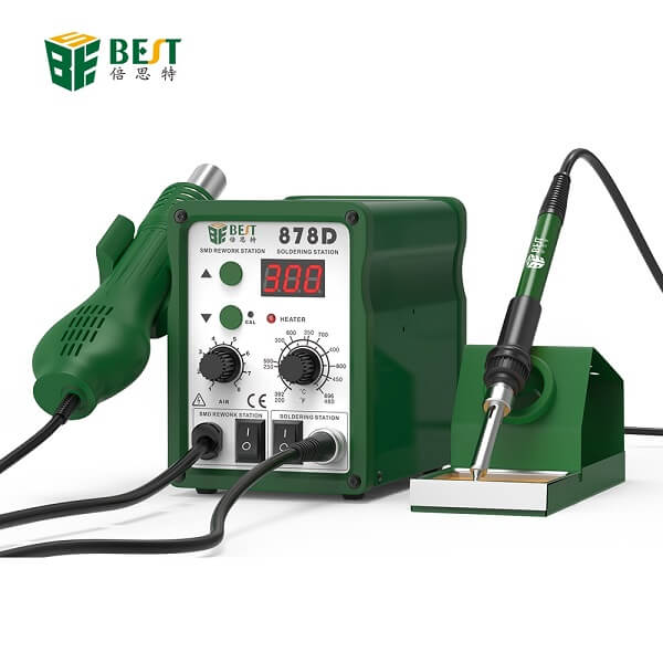 BEST-878D 2 in1 LED Display Hot Guns with Soldering Iron